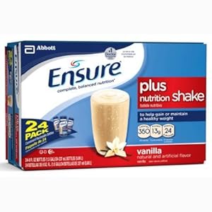 Ensure Plus Vanilla Shake - 24 x 8 oz. bottles