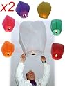 14pc Sky Lantern Colored Mix - 2pc each Red, Green, Orange, Yellow, Purple, Pink, White