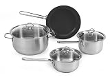 Chantal 7 Piece Brushed Stainless Steel Cookware Set