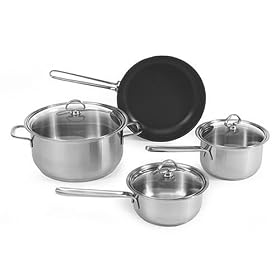 Chantal 7 Piece Brushed Stainless Steel Cookware Set