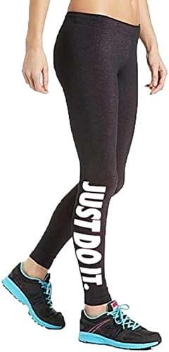 Women's High Waist Cropped Yoga Sport Leggings White Just Do It