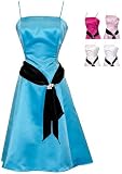 50's Style Satin Prom Dress with Black Sash