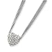 Sterling Silver Multi-Strand Heart CZ Necklace