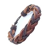 Men's Brown Leather Braided Bracelet