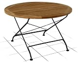 Teak and Wrought Iron Bistro Table 1.2m