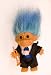 My Lucky JAZZ MUSICIAN Troll Doll w/Trumpet (Blue Hair)