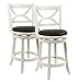 Boraam Florence Counter Height Stool, 24-Inch, Distressed White, 2-Pack