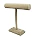 Ikee Design Linen Covered Jewelry Display T-bar Stand, Bracelet Storage Organizer Holder T Stand for Store, Tradeshow, Showcase Display and Home, 12