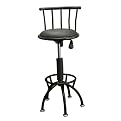 Adjustable-Height Swivel Barstool - Black