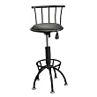 Adjustable-Height Swivel Barstool - Black