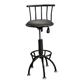 Adjustable-Height Swivel Barstool - Black