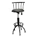 Adjustable-Height Swivel Barstool - Black