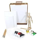 K�nstlerkoffer 20-teilig 3 Leinw�nde Staffelei 6 Acrylfarben Setvon "2222"