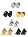 Jstyle Jewelry Stainless Steel Men Stud Earrings for Women Cool Ear Piercing Plugs Triangle Tunnel 18G