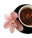 Cup of Tea with Pink Orchids on Black Plate Isolated - 18"H x 15"W - Peel and Stick Wall Decal by Wallmonkeys