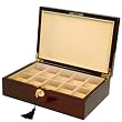 Watch Box Storage Chest For 10 Watches Cherry Veneer Lock Key