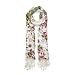 Premium Elegant Flower Print Fringe Scarf