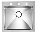 Blanco BL516196 BlancoPrecision MicroEdge 20-Inch Single Bowl Sink with 3-Hole Ledge, Satin Polished