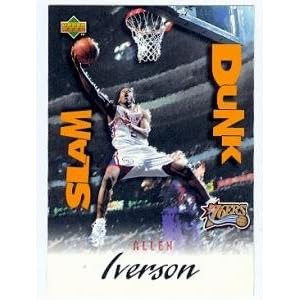 Allen Iverson basketball card 1997 Upper Deck #SD30 Slam Dunk (Philadelphia 76ers) rookie card