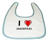 Baby Bib with I Love Sassafras (first name/surname/nickname) by Shopzeus
