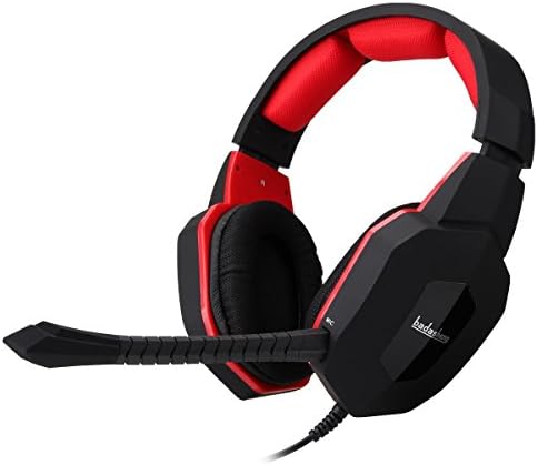 badasheng All-In-One Noise Cancelling Gaming Headset PS4 Xbox one Headphones with MIC Detachable, Compatible with Xbox 360, PS3 and PC game, Stretchable Headband, Mute Volume Control (Red)