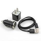 Black 3in1 US Plug Wall Charger + Mini Car Charger + Micro USB Data Charger Cable for Samsung Galaxy S2 S3 i9100 i9300 i9070 i9103