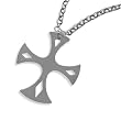 22" Necklace with Stainless Steel Rolo Chain and Large Tungsten Carbide Cross