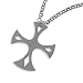22" Necklace with Stainless Steel Rolo Chain and Large Tungsten Carbide Cross