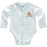 Funkoos Funky Monkey Long Sleeve Organic Baby Boy Bodysuits, Infant/Newborn/Baby