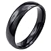 KONOV Mens Womens Stainless Steel Ring, 5mm, Comfort Fit Band, Black