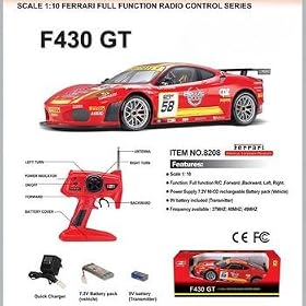 Big FERRARI F430 GT 1/10 SCALE RC Diecast Model