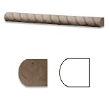 Ivory Medium Travertine Honed 1 X 12 Rope Liner Trim Molding - Box of 5 pcs.