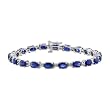 14K White Gold Sapphire and Diamond Bracelet