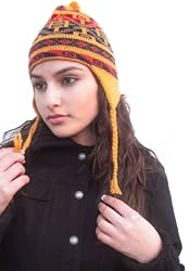 Alpaca Winter Hat with Earflaps - Andean Mustard