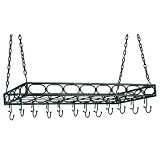 Old Dutch International Rustic Rectangular Pot Rack with Hooks