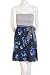 Crafty Coulture Smocked Tube Top Contrast Floral Print Wrap Tie Dress Gray