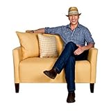 Sutton Loveseat in Sunflower Yellow w/ Floral Pillows