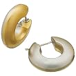 18K Yellow Gold and Platinum Fashion Hoop Earrings