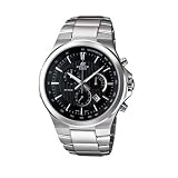 Casio Men's Analogue Watch EFR-500D-1AVDR with Black Dial and Stainless Steel Bracelet