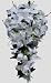 White Silk Roses and Lilies Cascading Wedding Bouquet Arrangement