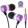 GOgroove audiOHM Ergonomic Metallic Purple Earbuds with Interchangeable Noise-Reduction Silicone Ear Pieces