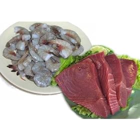 2 lbs. Yellow Fin Tuna Steaks and 2 lbs. Jumbo Shrimp by Charleston Seafood