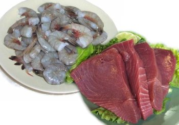 2 lbs. Yellow Fin Tuna Steaks and 2 lbs. Jumbo Shrimp by Charleston Seafood