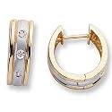 Diamond Accented Two-Tone Huggies