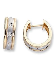 Diamond Accented Two-Tone Huggies