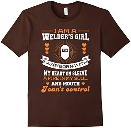 Men's I Am A Welder's Girl I Can't Control T-shirt Small Brown