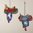 Pack of 6 Wild West Horse Saddle with Rider Silhouette Christmas Ornaments 4.5"