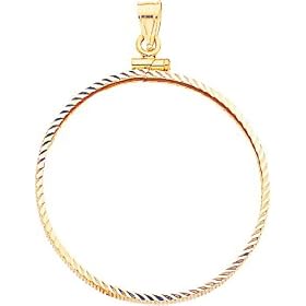 14K Yellow Gold Screw Top Bezel for $10 Liberty Coin |B