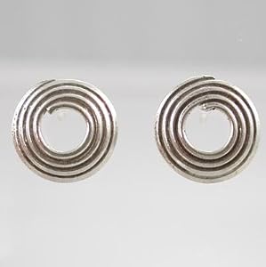 Round Spiral Sterling Silver Post Earring, #8983