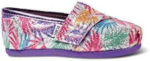 Toms Multi Hyper Clear Palms Glitter Tiny Girls Classics Shoes 10001237 (SIZE: 4C)
